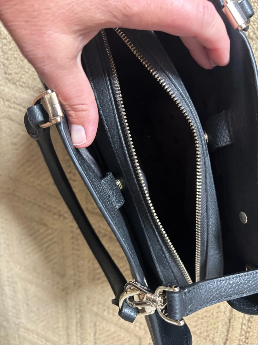 kate spade Black Pebbled Leather Top-Handle Crossbody Bag